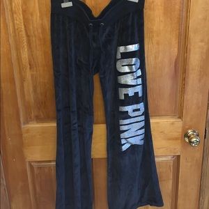 Velvet Black Pink Sweatpants